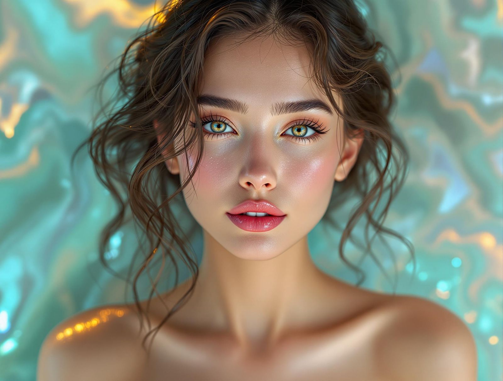 Ethereal Luxury Portrait in Hyperrealistic Style