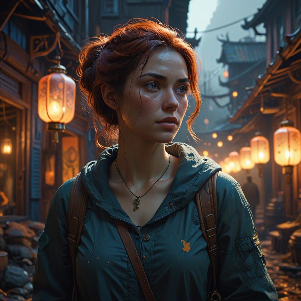 Ethereal Fantasy Portrait in Gouache-Inspired Style