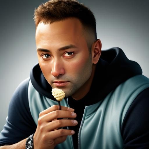 Derek Jeter Eating Ice Cream Portrait