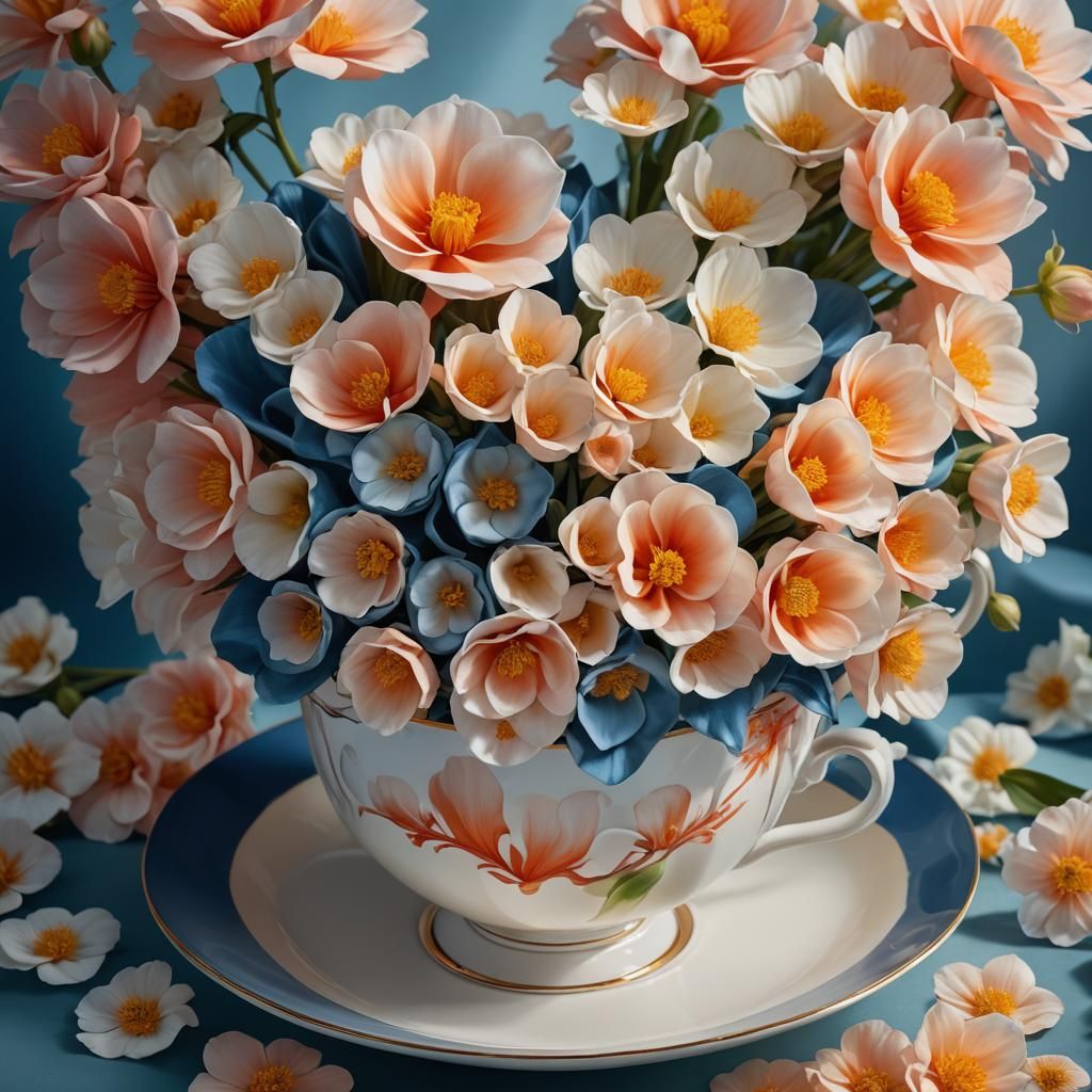 Floral Still Life in O'Keeffe Style