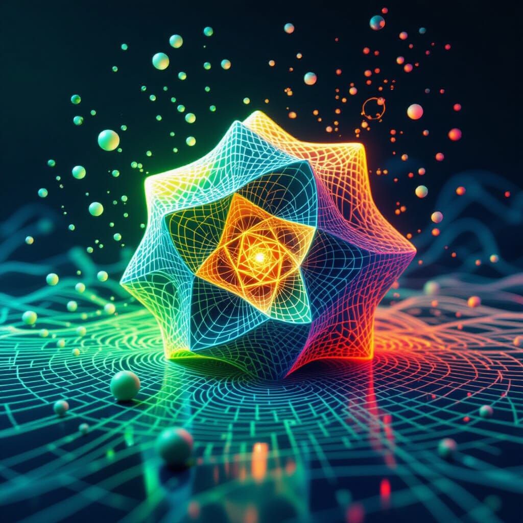 Neon Doodles and Equations in Chinese Ink Style