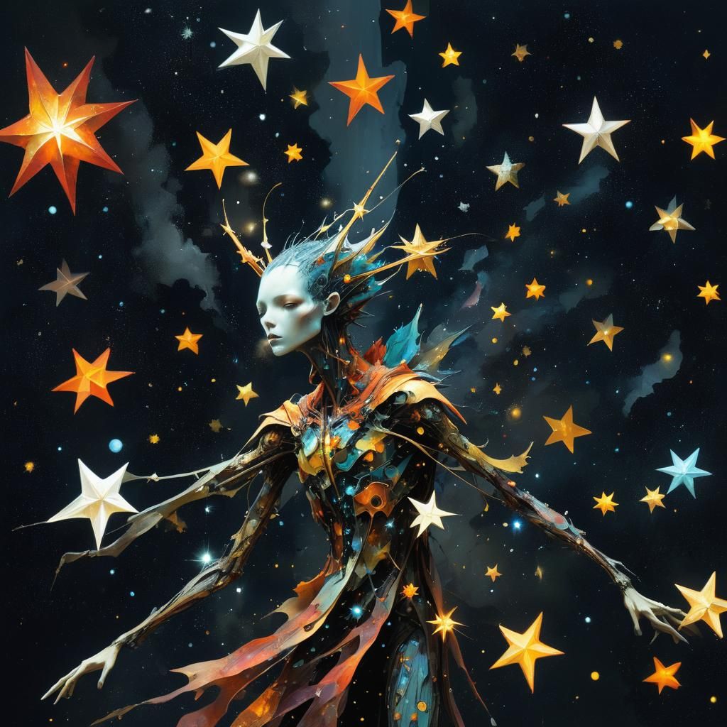 Surreal Starry Collage Art Illustration in 8K