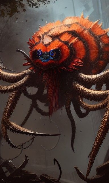 Steampunk Spider in Dark Fantasy Style