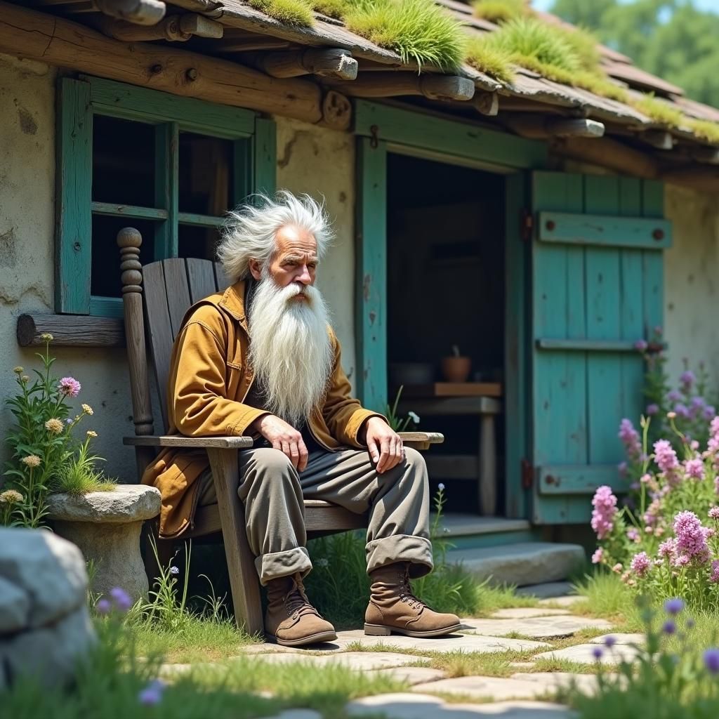 Wisdom Keeper in a Cozy Woodland Scene