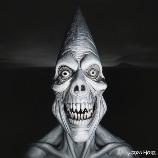 Ethereal Horror Figure in Desolate Landscape