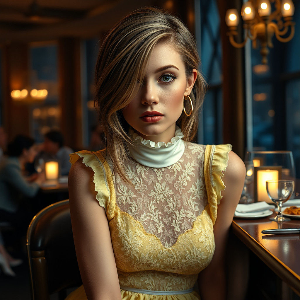 Woman in Lace Dress, Detailed Matte Painting