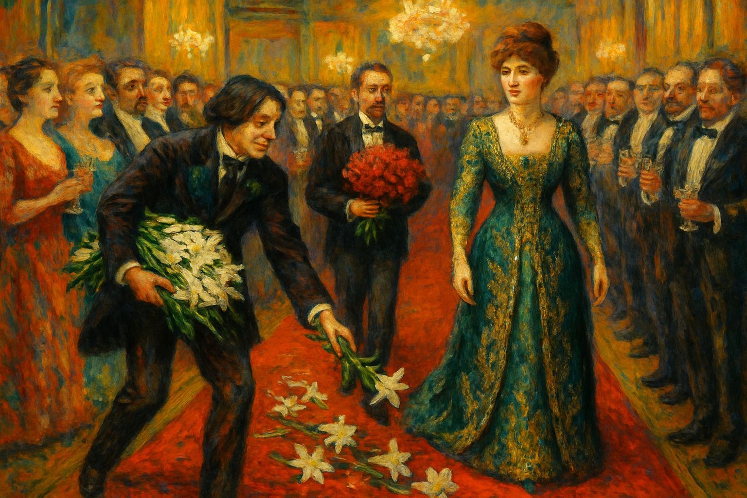 Parisian Salon: Sarah Bernhardt in Toulouse-Lautrec Style