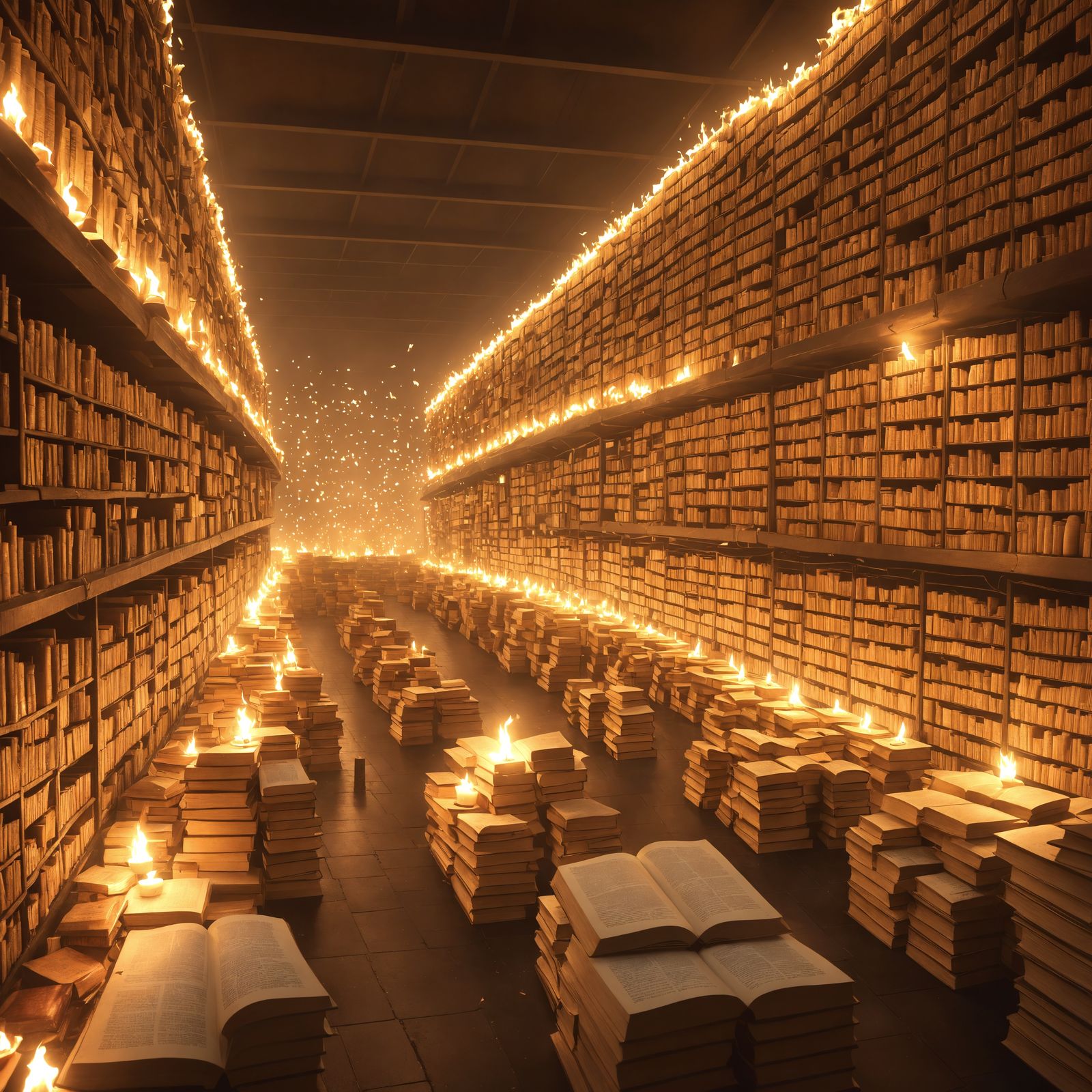 Enchanted Hypermarket of Mystic Tomes in Candlelight