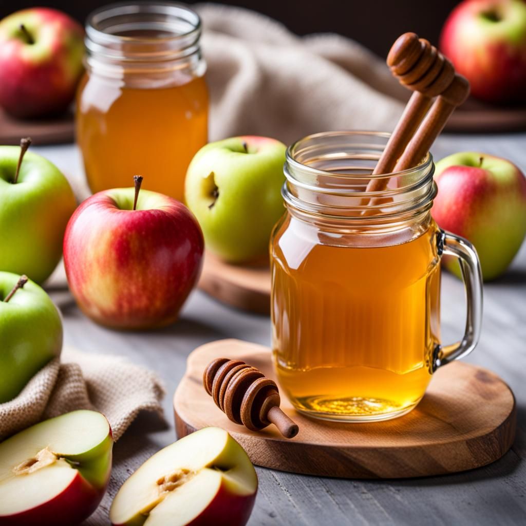 Still Life of Milk, Honey, Bread, and Apple