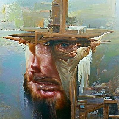 Christian Figure in Oil Painting Style