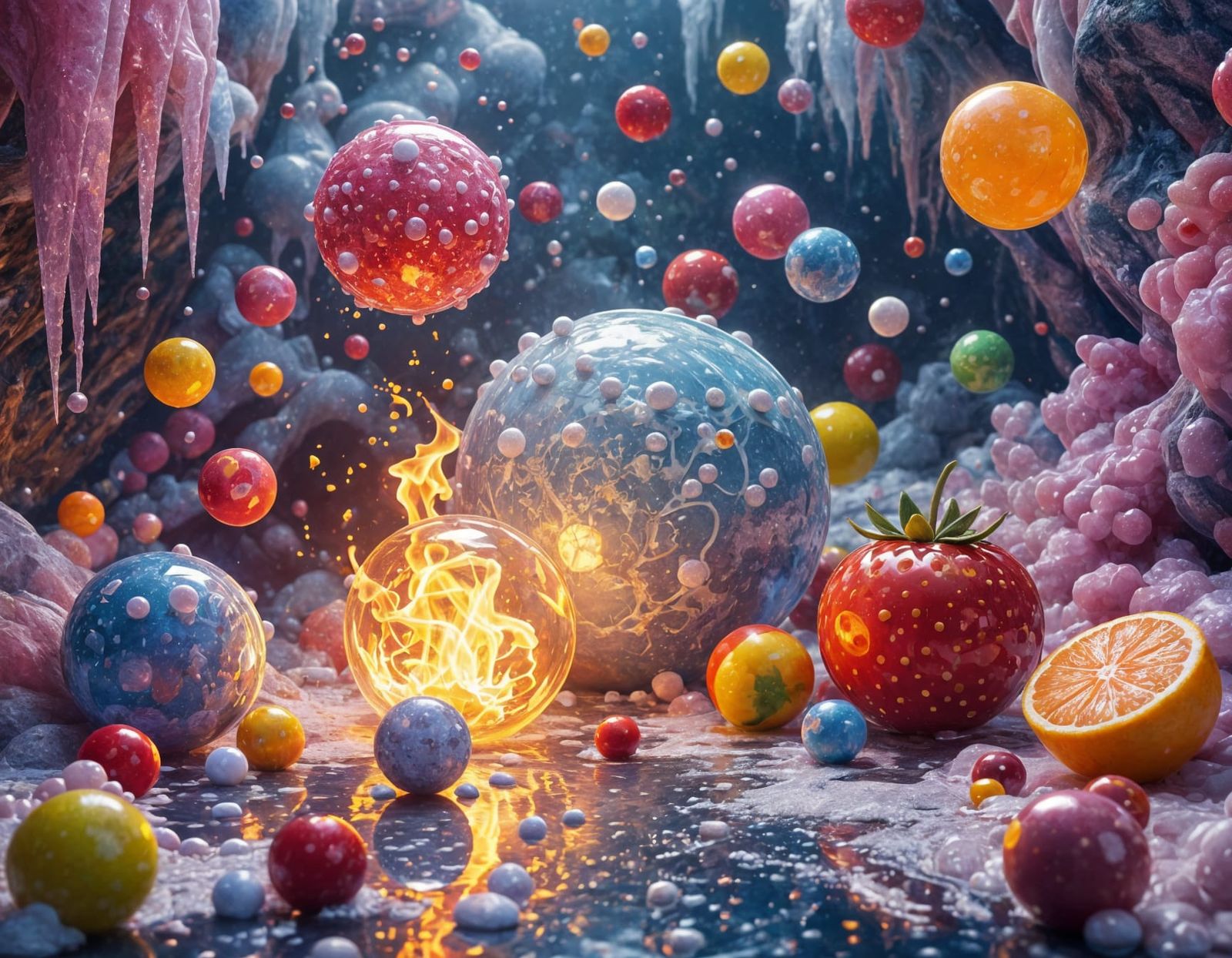 Dynamic Spheres in Graffiti Art Style