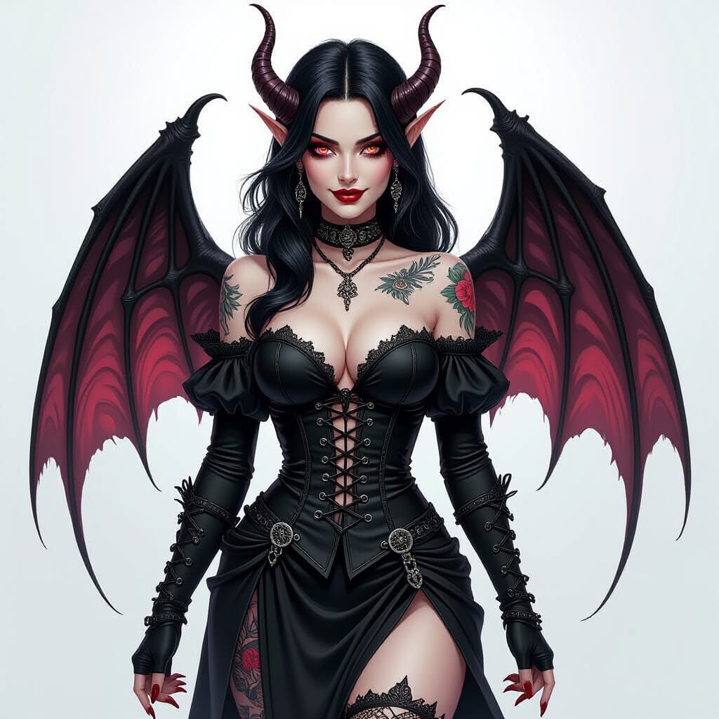 Gothic Angelic Vampire Mystic with Sweet Smile