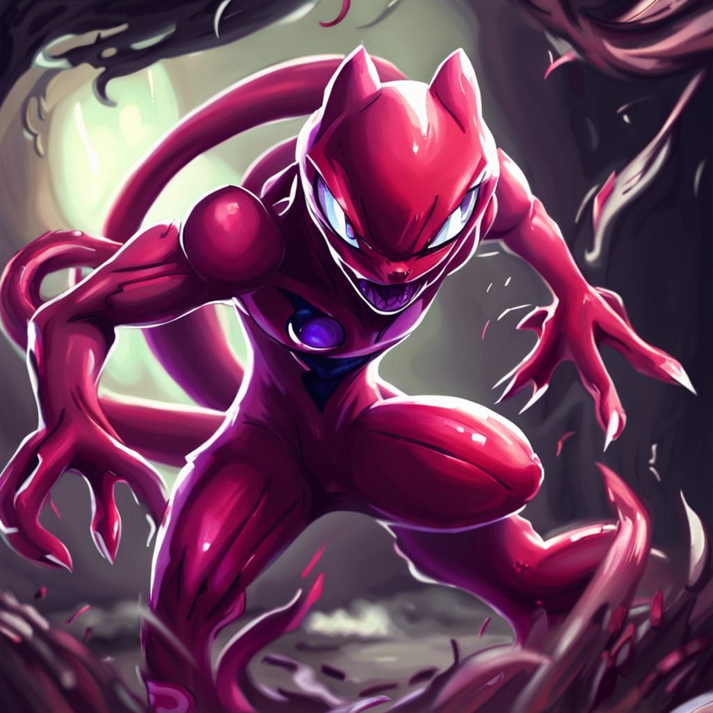 Carnage Mewtwo Fusion: AI Generated Image