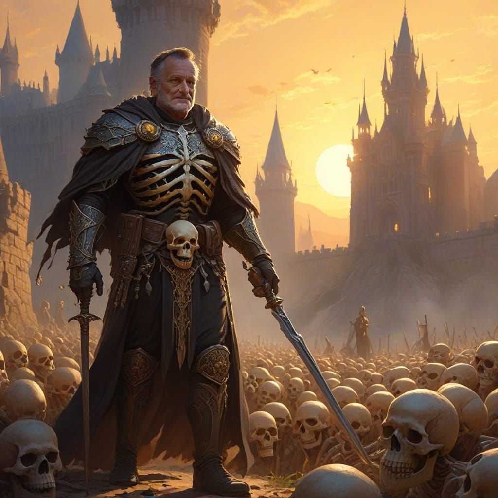 Necromancer in Frazetta-Inspired Oil Painting