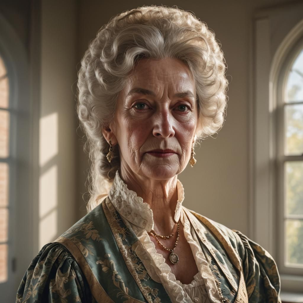 Colonial Woman Portrait in Classical Art Style