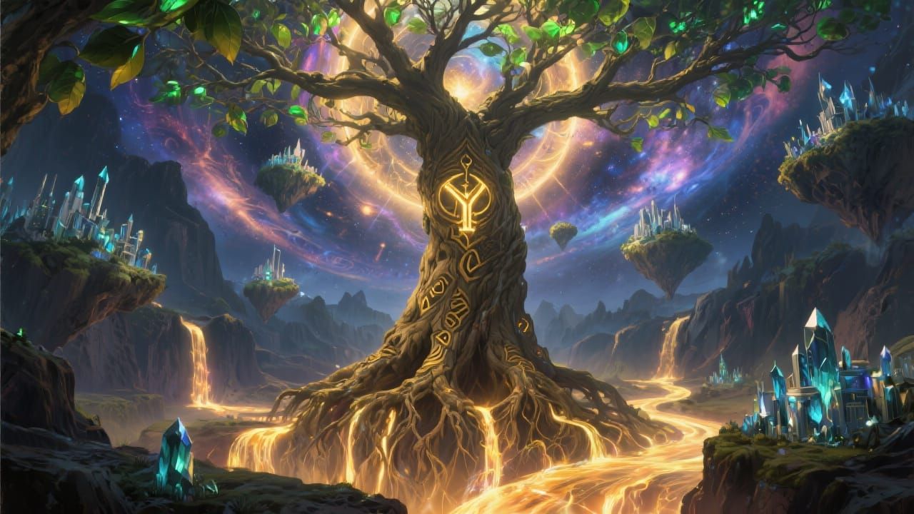 Colossal World Tree at the Center of Existence