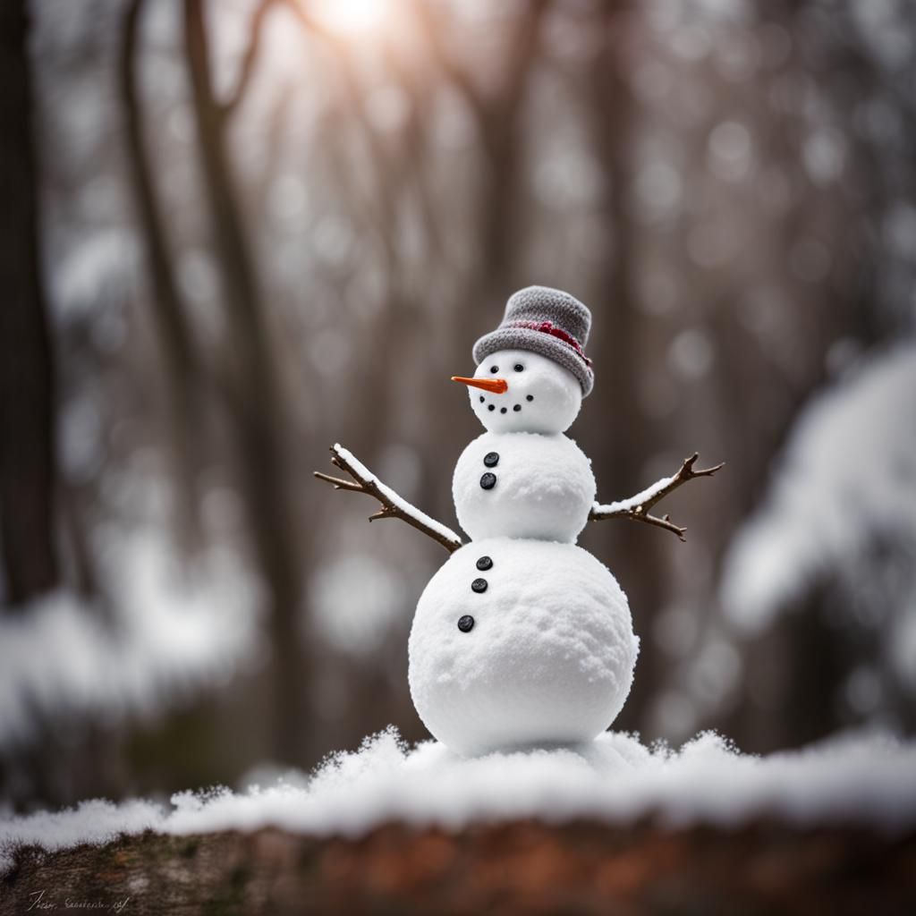 Festive Snowman in Professional Photography Style