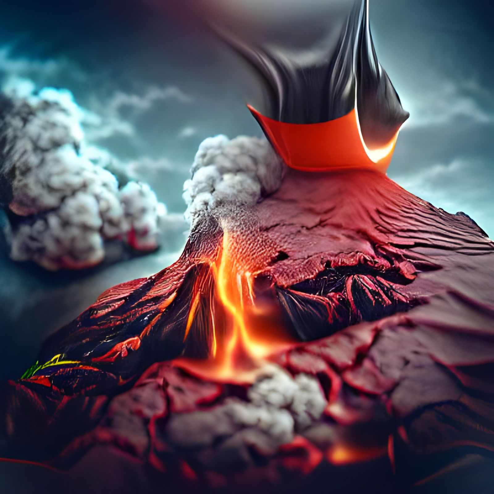 Volcanic Eruption: 3D Digital Illustration