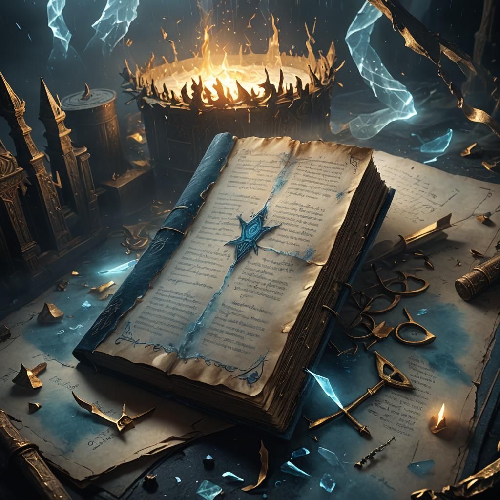 Haunted Manuscript in Dark Fantasy Digital Painting