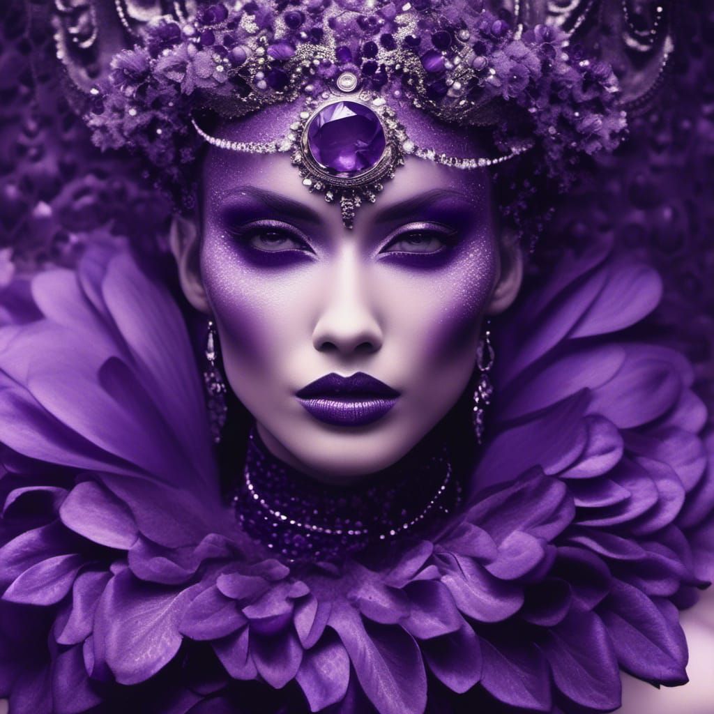 Enchantress Portrait in Monochromatic Purple