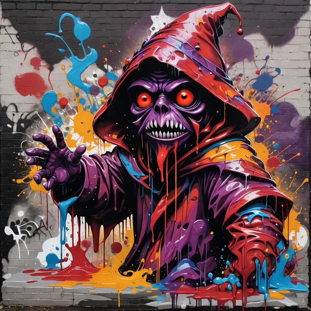 Orko in Human Form as Graffiti Art