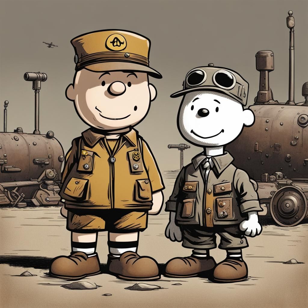 Dieselpunk Charlie Brown Illustration