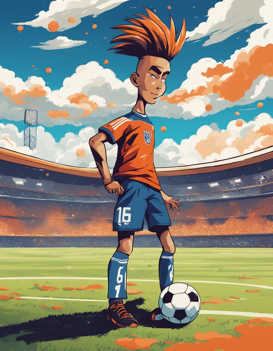 Dynamic Anime Soccer Player in Manga Style