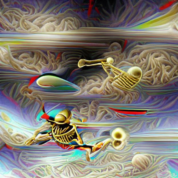 Skeleton Soaring Through Saturn's Rings