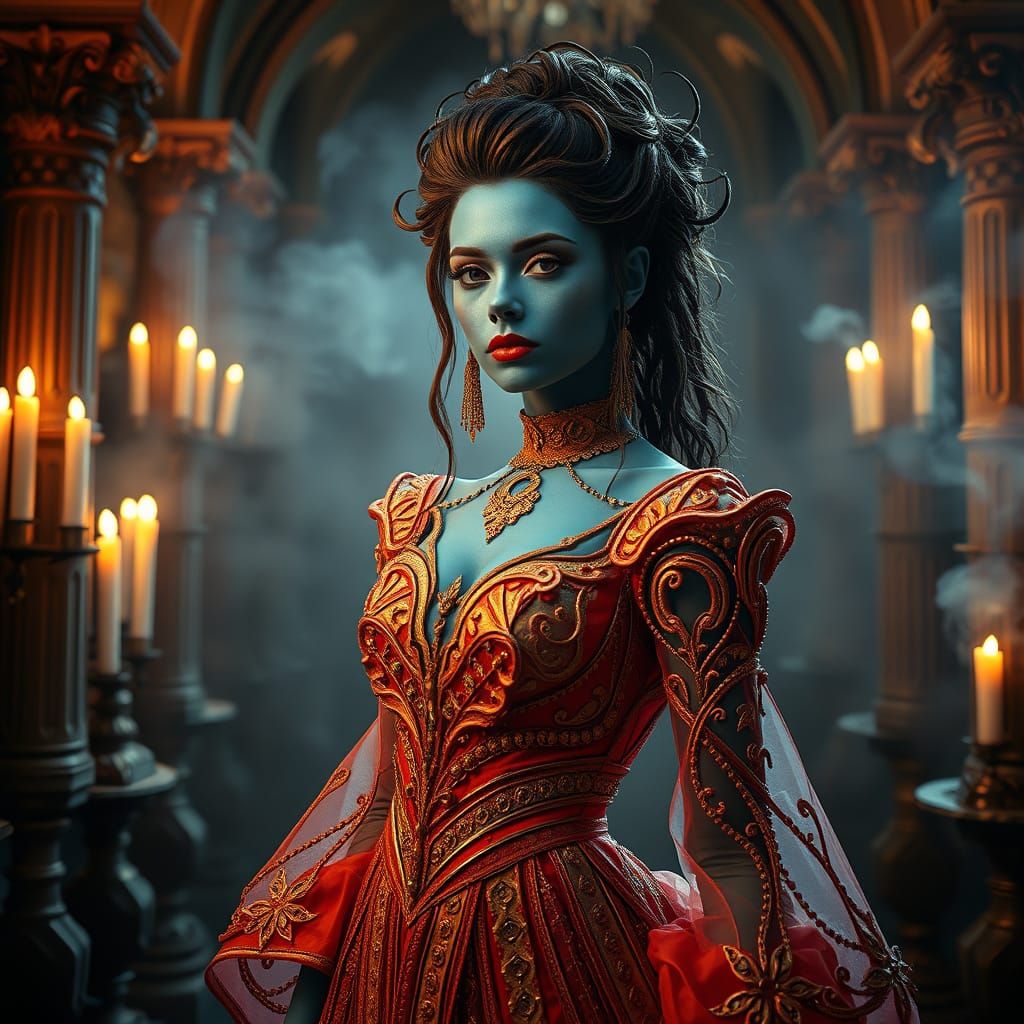 Surreal Goddess in Midnight Elegance