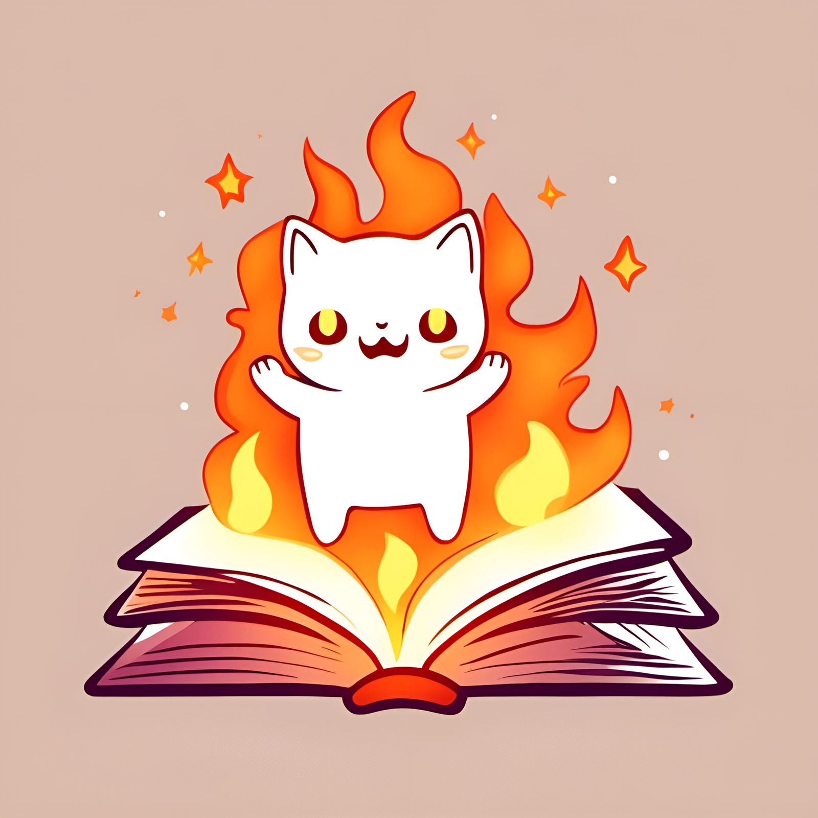 Glowing Fire Creature: Adorable Book Illustration