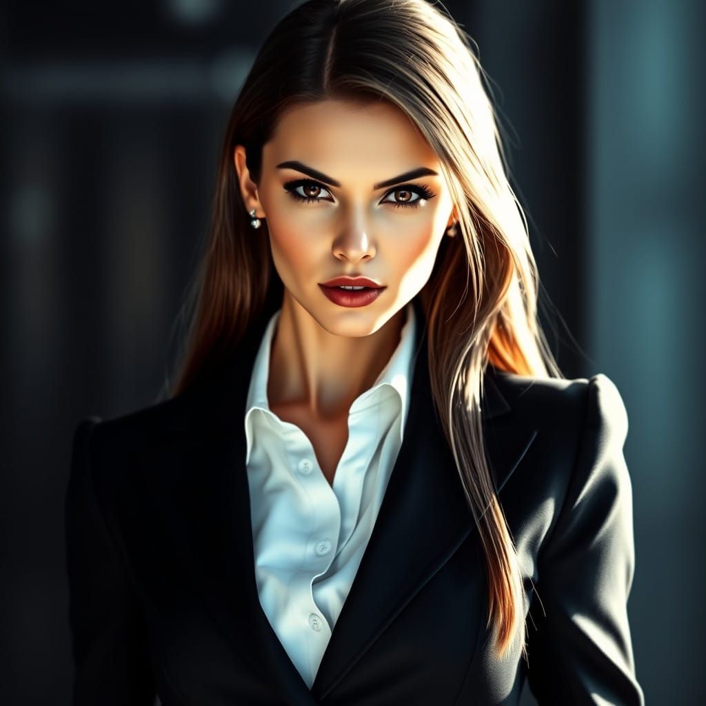 Powerful Futuristic Businesswoman