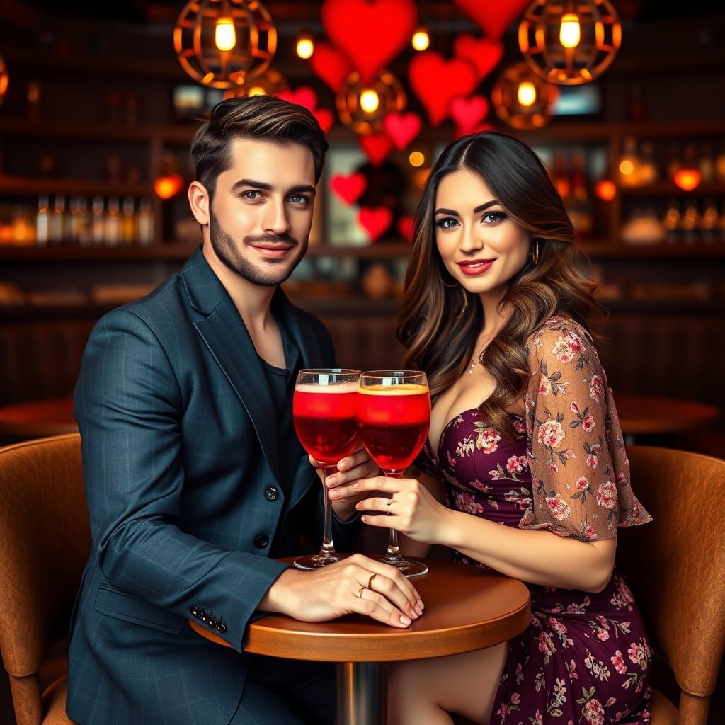 Stunning Red Heart Love Scene in Modern Style