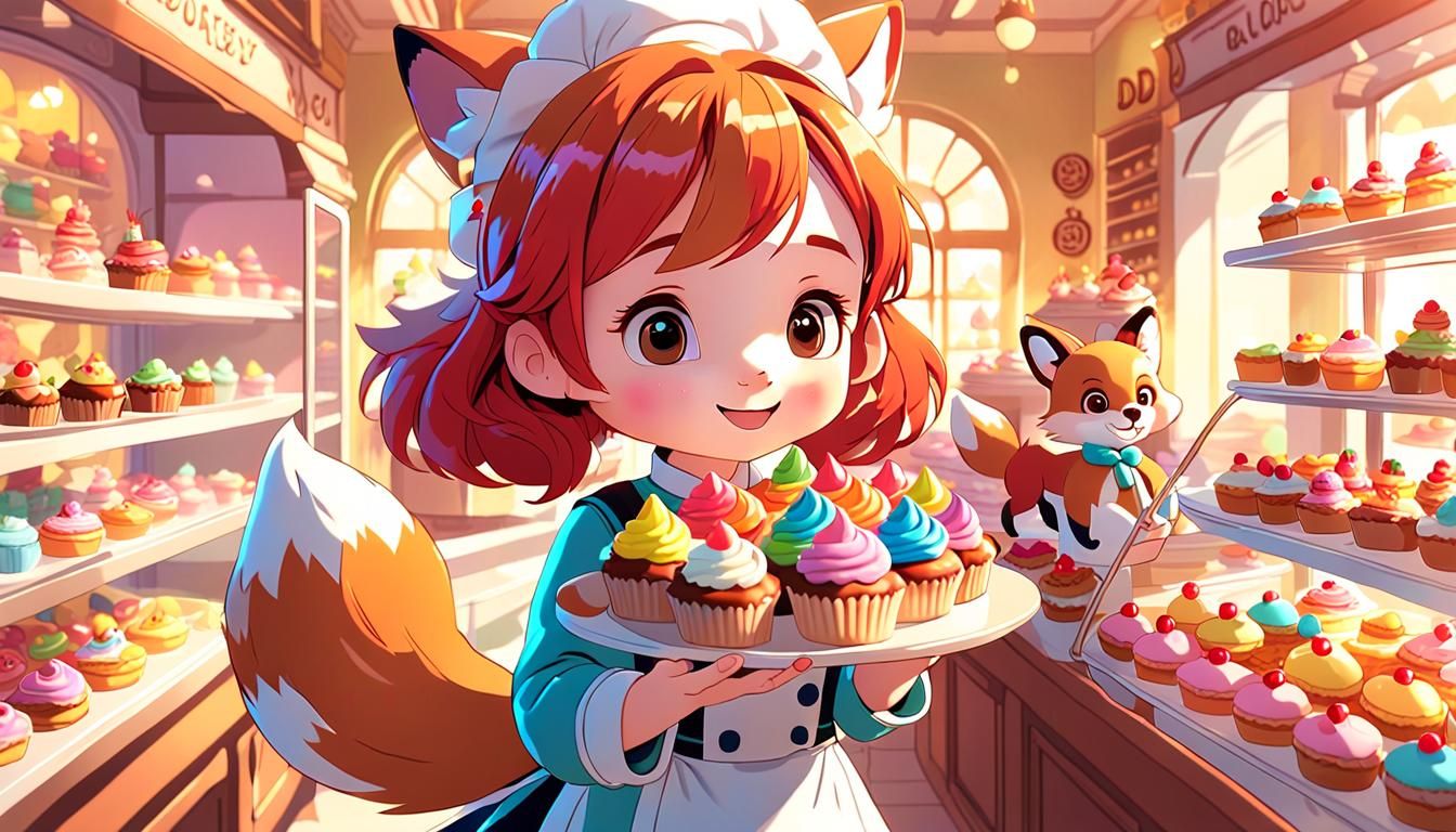 Pastry Chef Girl in Whimsical French Patisserie