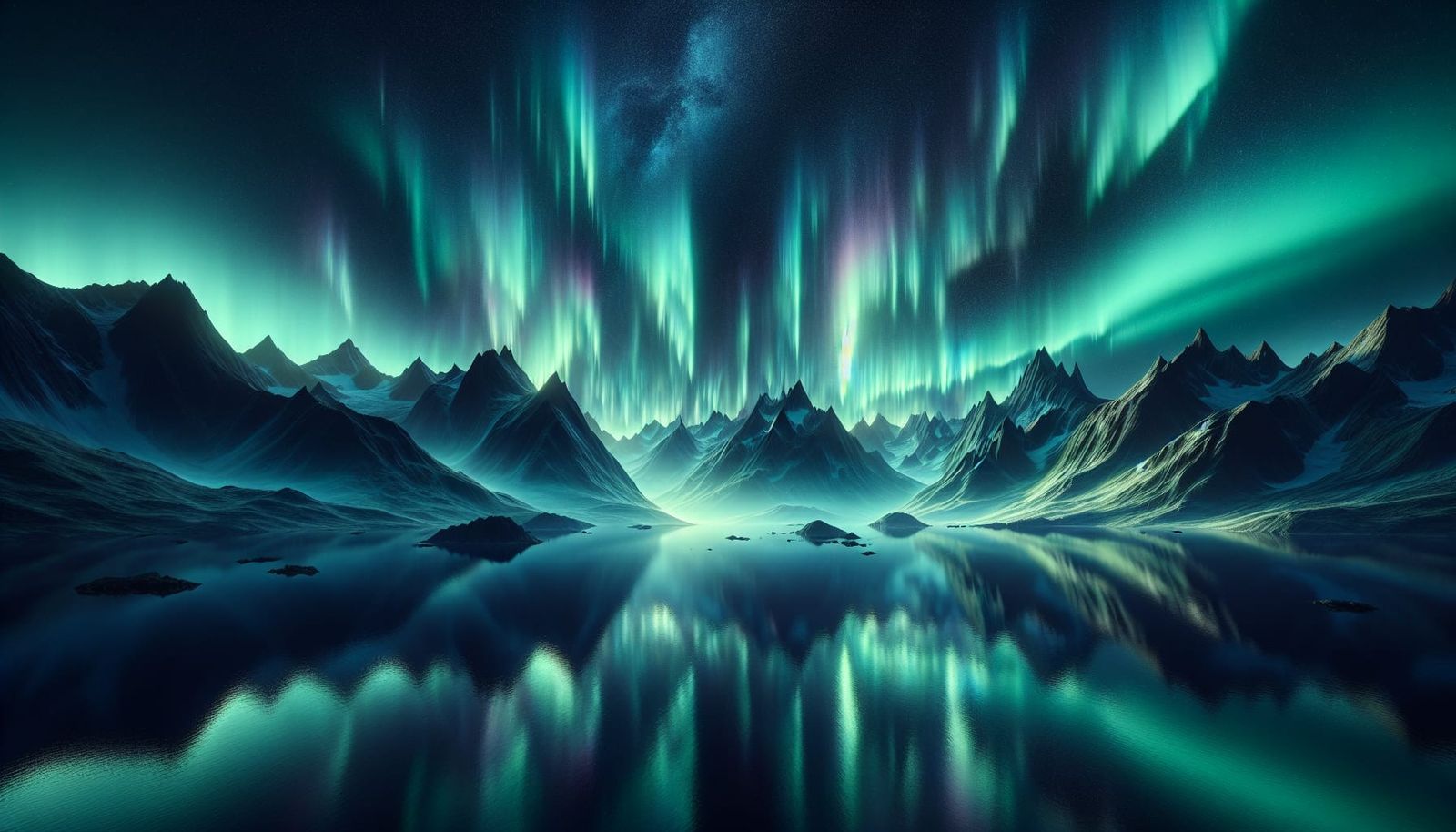 Breathtaking Aurora Borealis Lights Up Mountain Lake