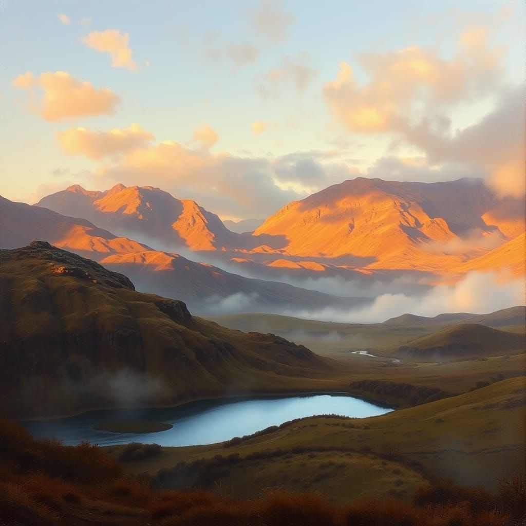 Mystical Scottish Highlands Inspired by Impressionism