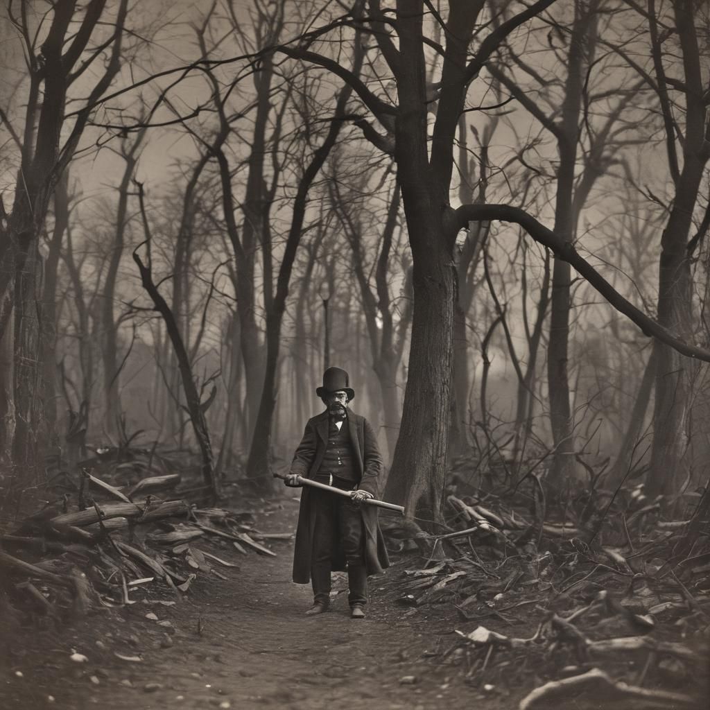 Grimdark Scene in Style of Historical Photography