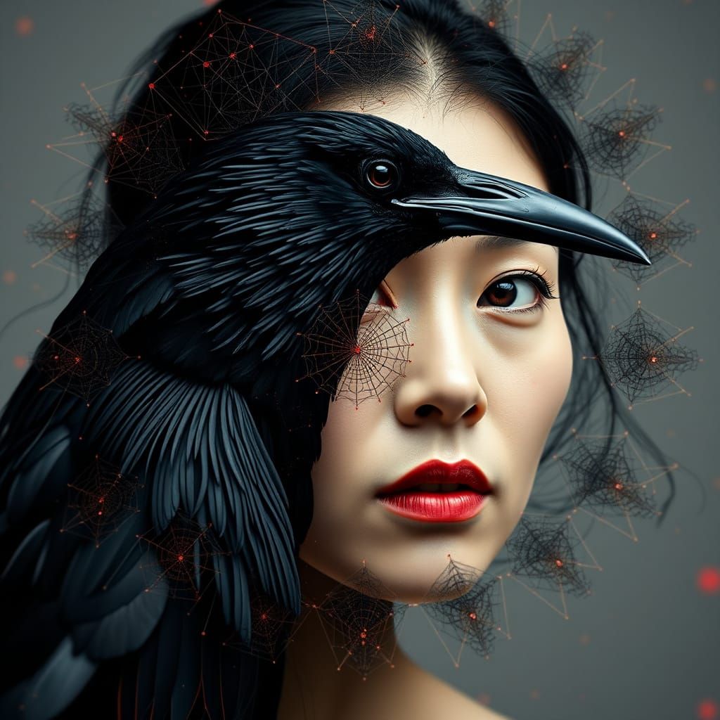 Portrait of a Woman with Raven