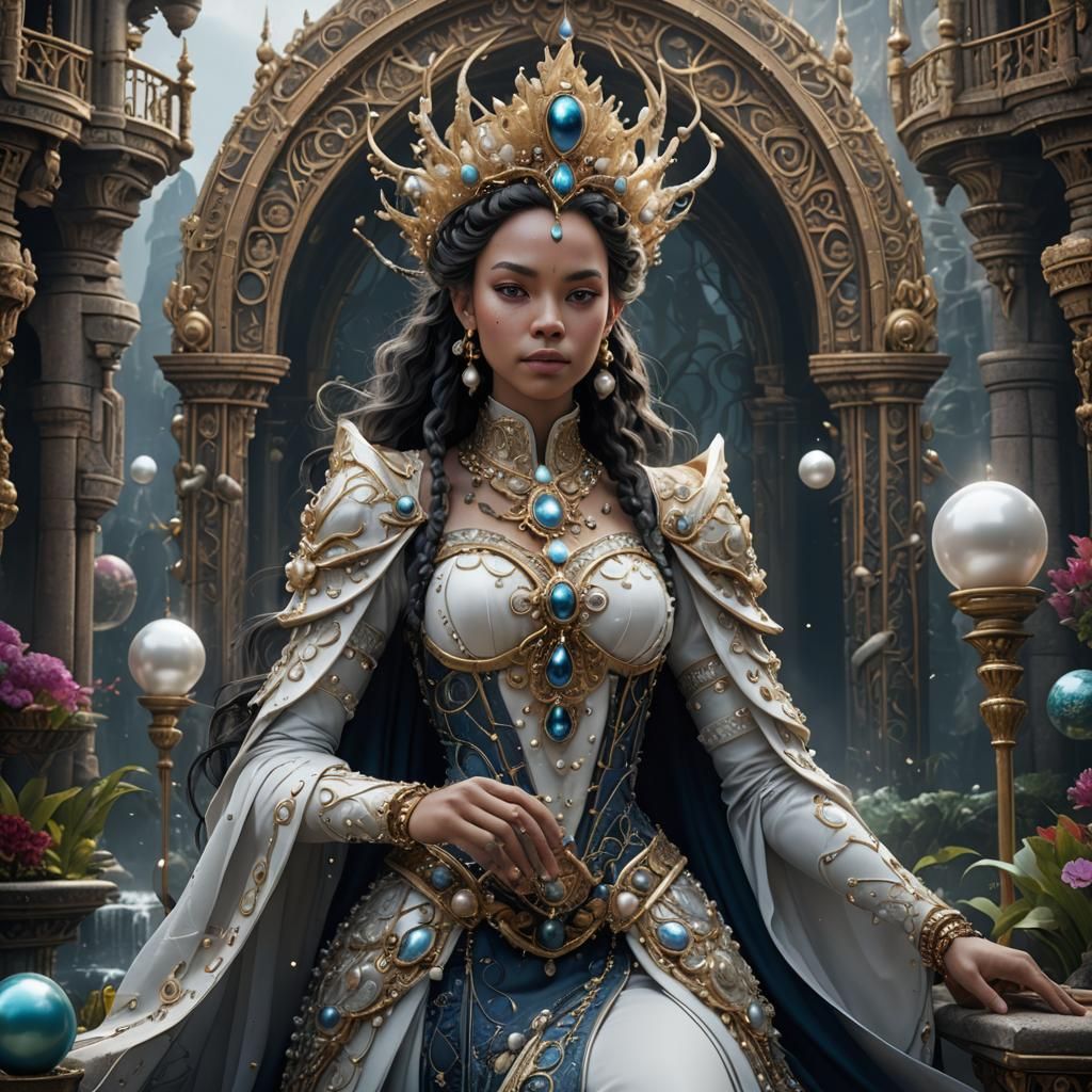 Detailed Pearl Queen Fantasy Concept Art