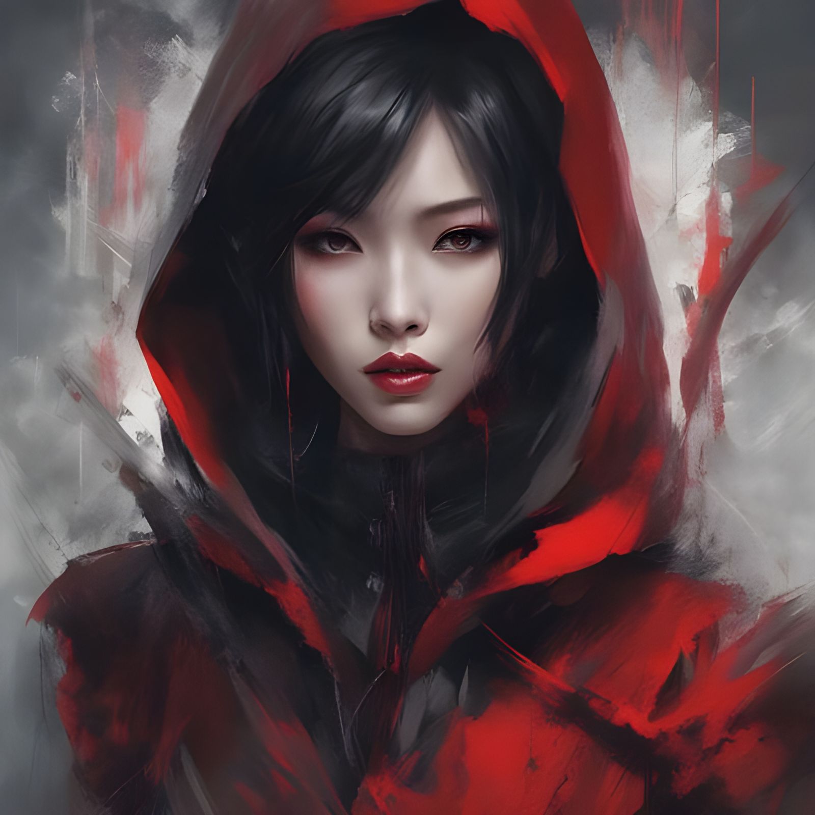 Modern Asian Gothic Girl Portrait