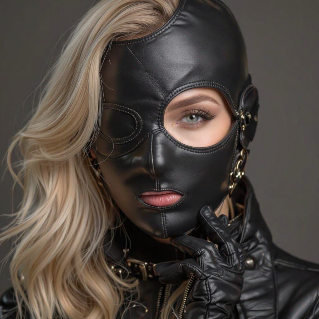 Woman with Leather Mask Portrait
