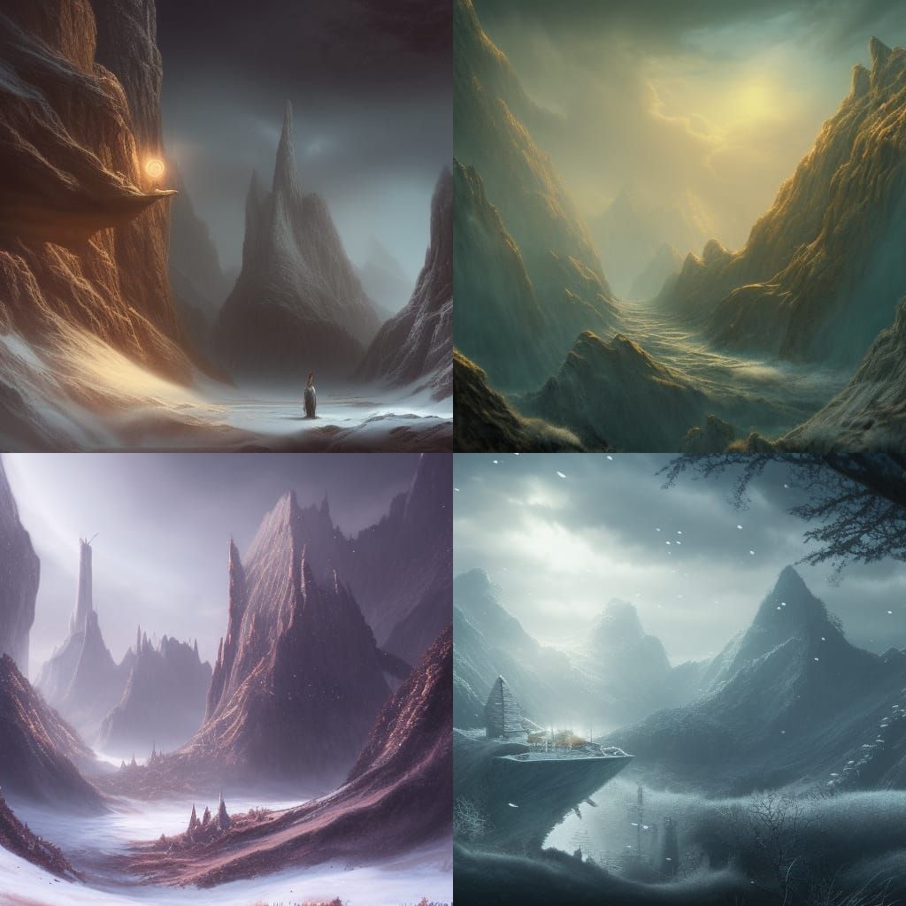 Snowflake Landing: Detailed Matte Painting in 8K