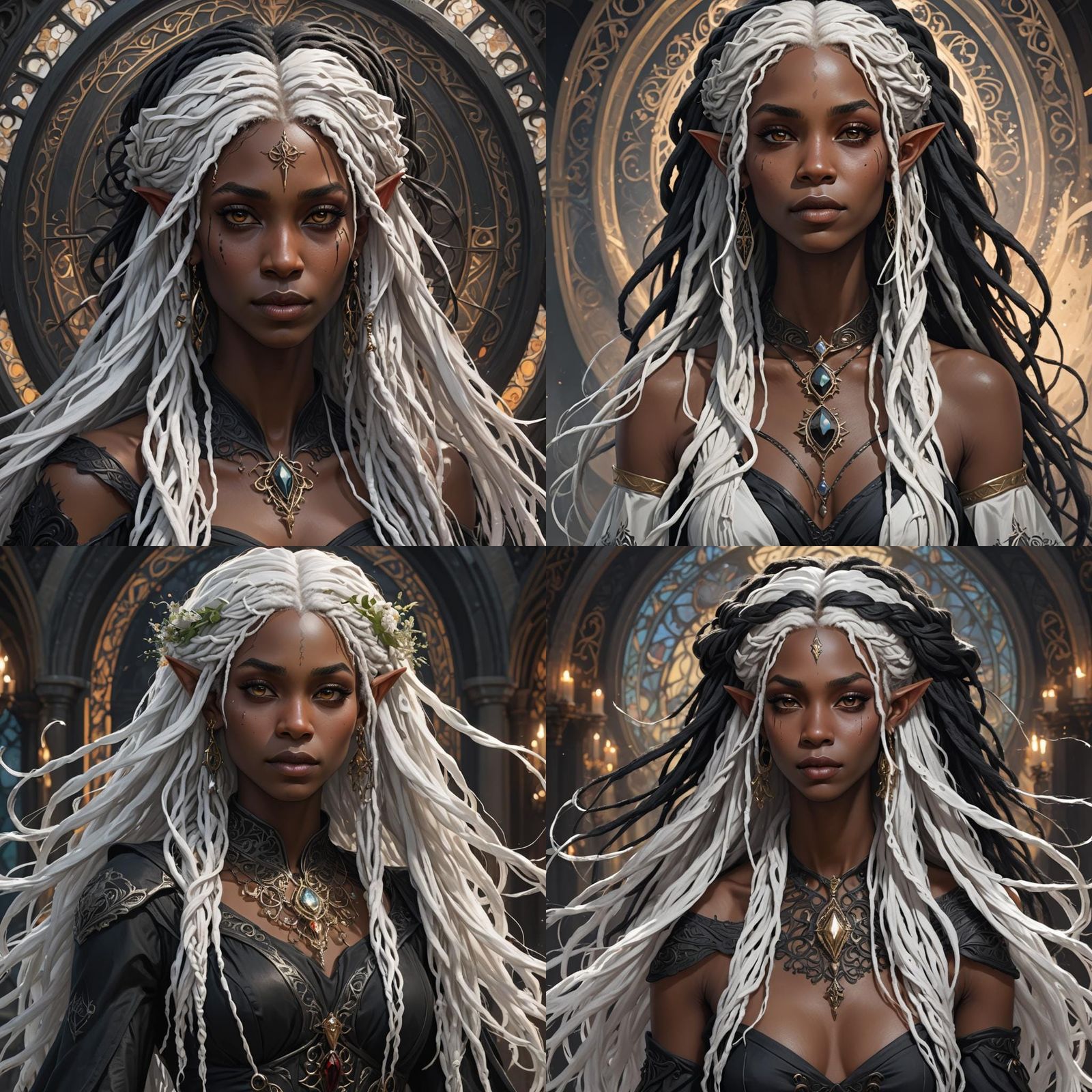 Gothic Elf Portrait in Hyperdetailed Digital Art Style