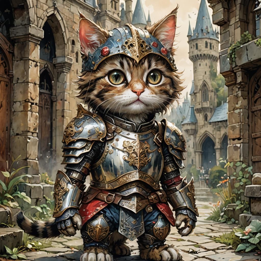 Chibi Cat Knight at Arthur's Court