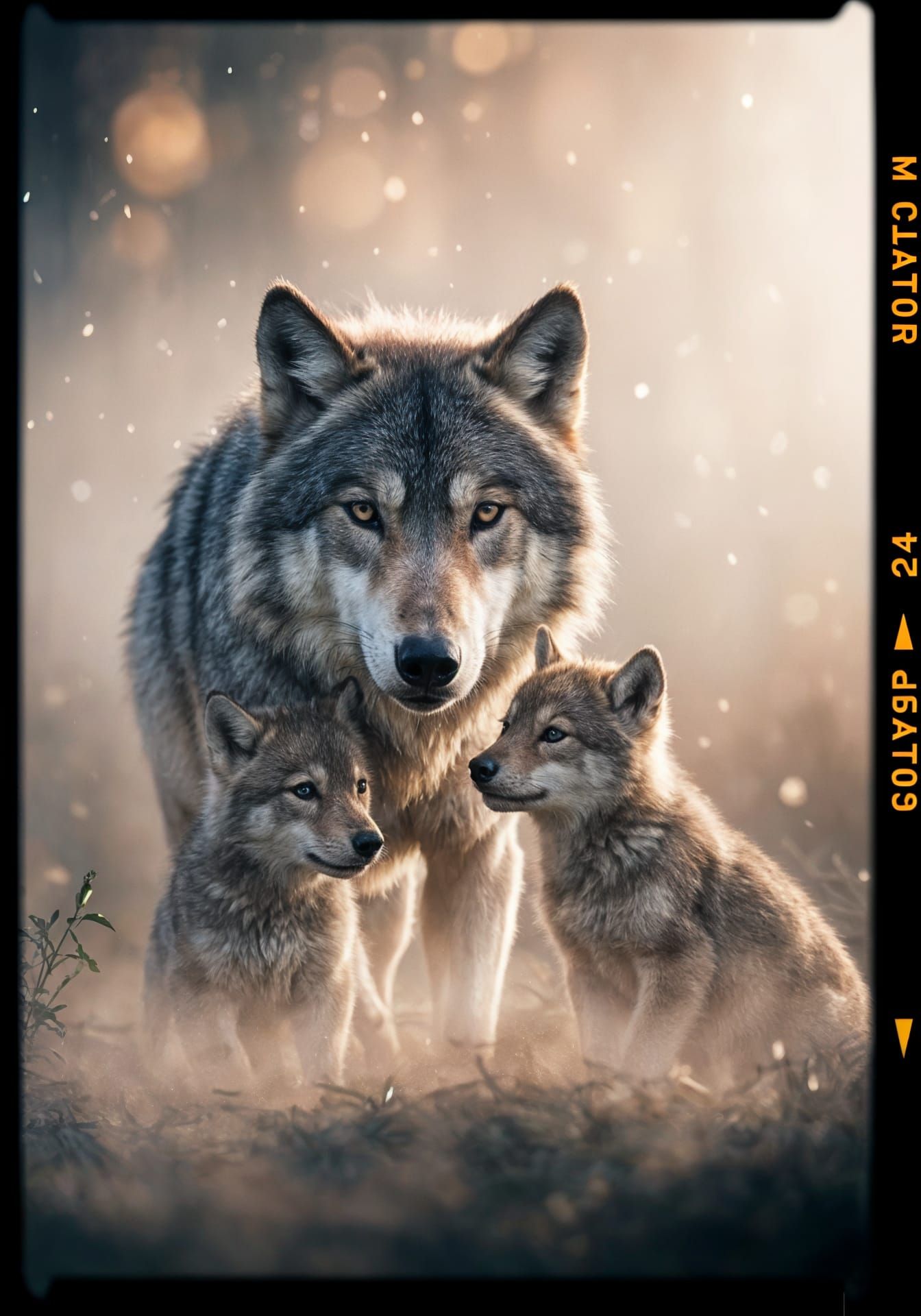 Studi photo of wolves