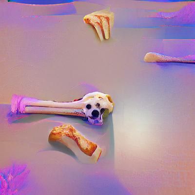 Cartoon Dog Delights in Bone