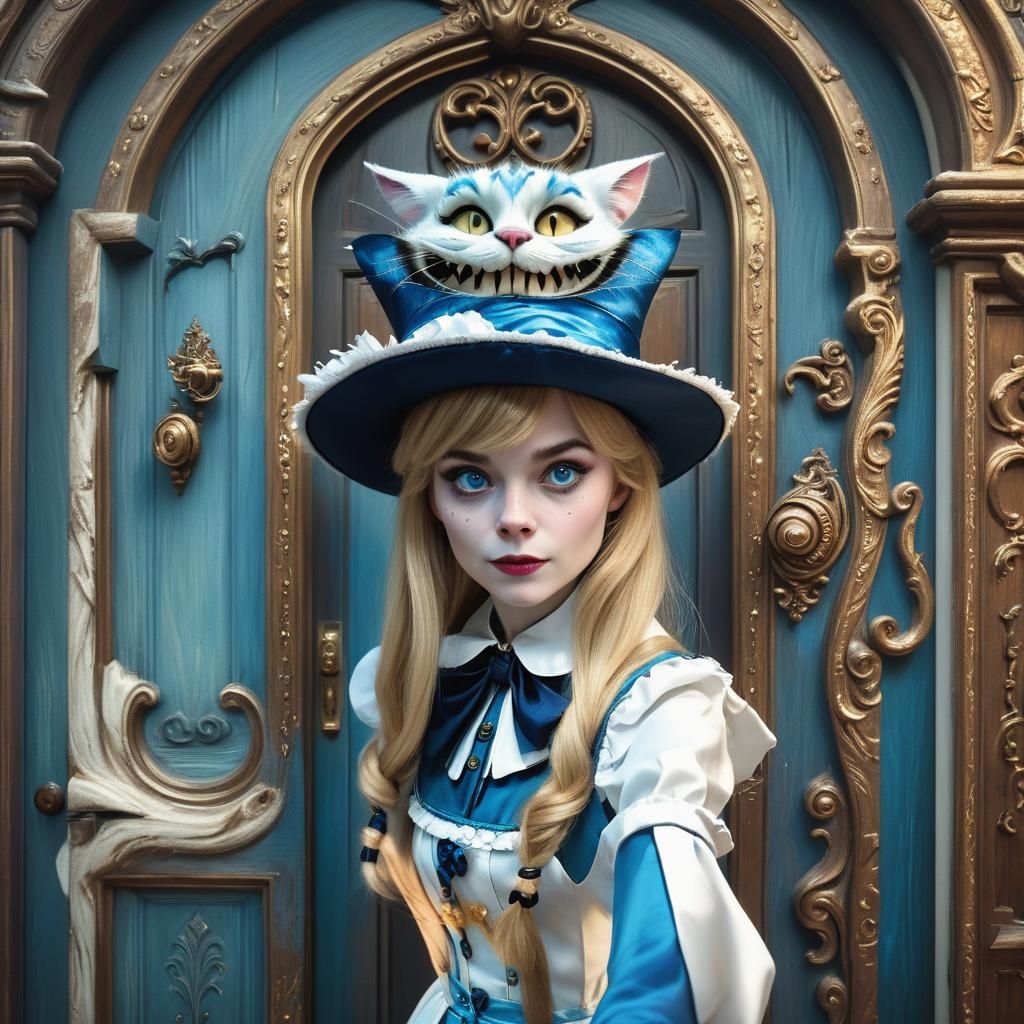 Aristocratic Alice Selfie in Matte Painting Style
