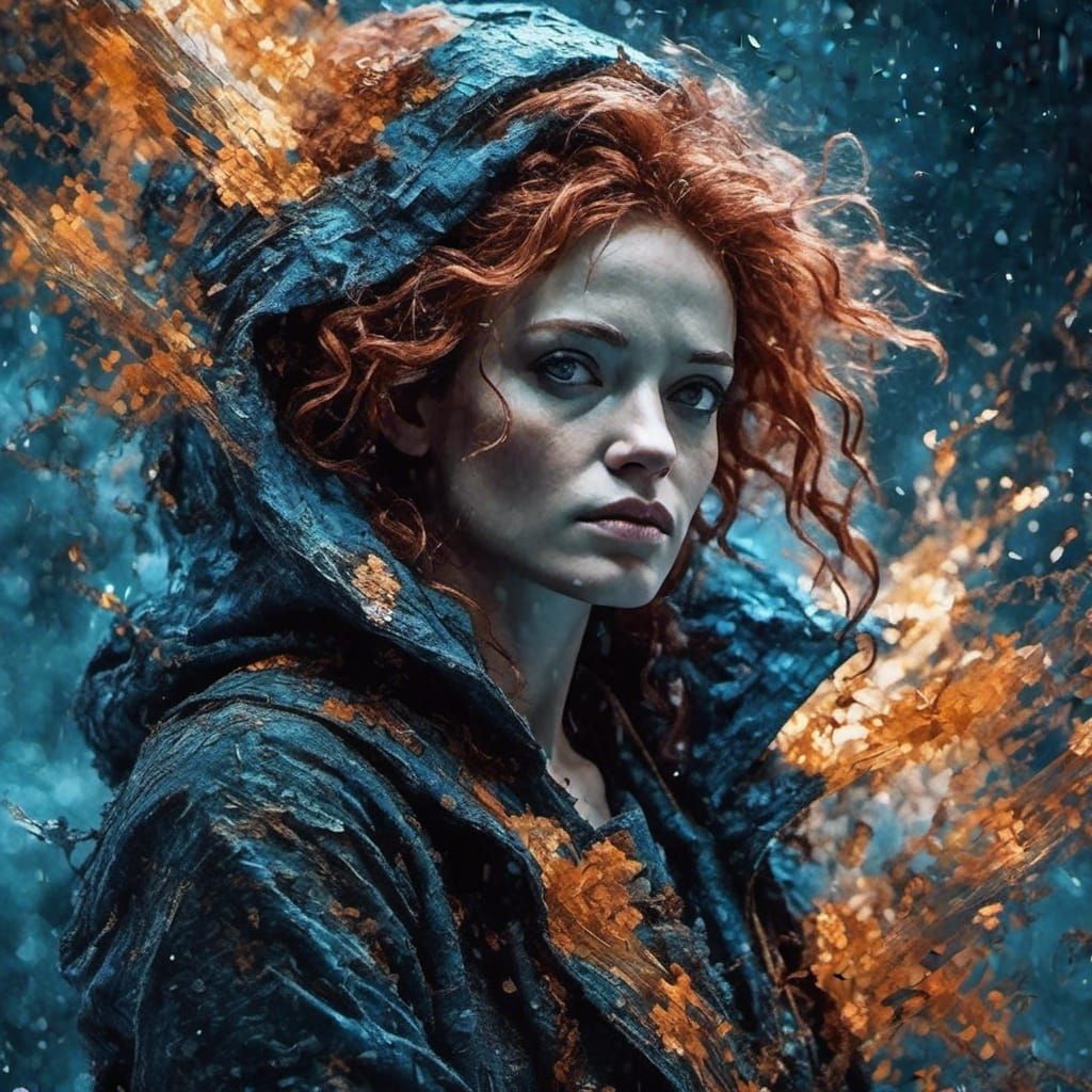 Bad Wolf Doctor Who in Psychedelic Impasto Space