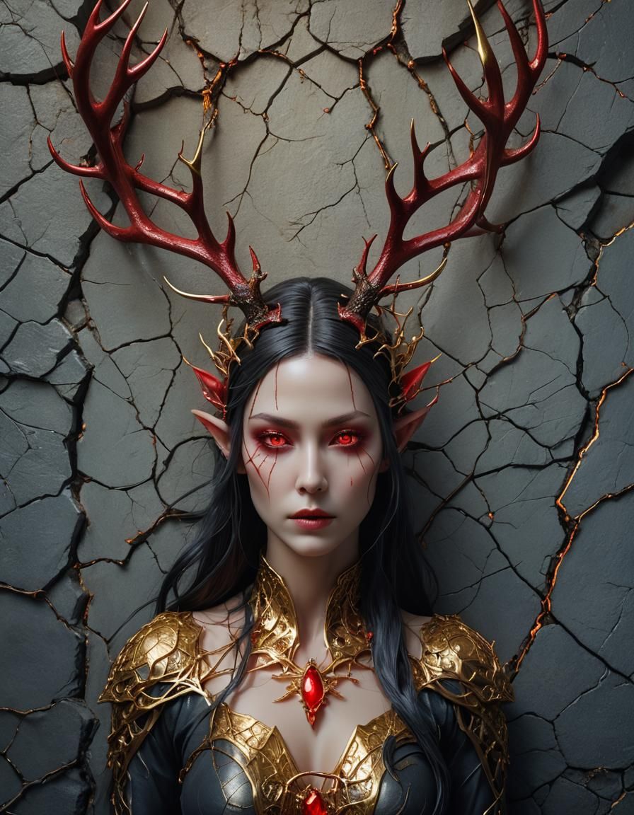 Ethereal Elf Vanishing into Wall in Infrared