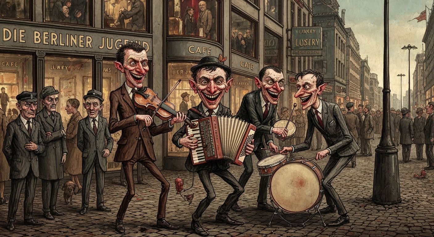 German Expressionist Dada Satire of Urban Chaos