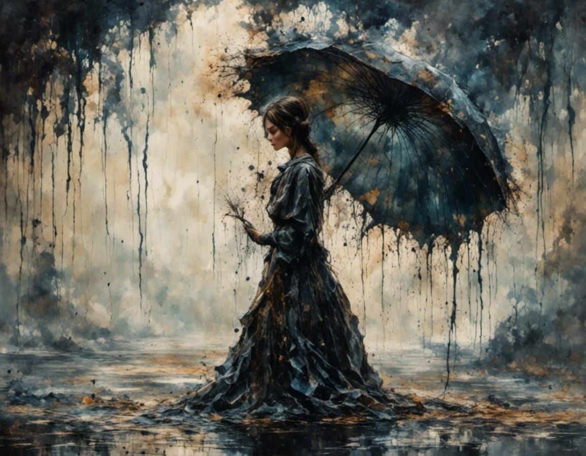 Early Morning Rain with Dark, Vibrant Colors